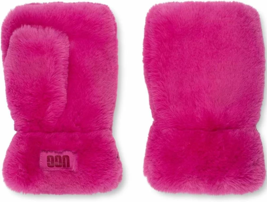 UGG Women's Fingerless Gloves with Faux Fur Lining - Soft Microfur Mittens