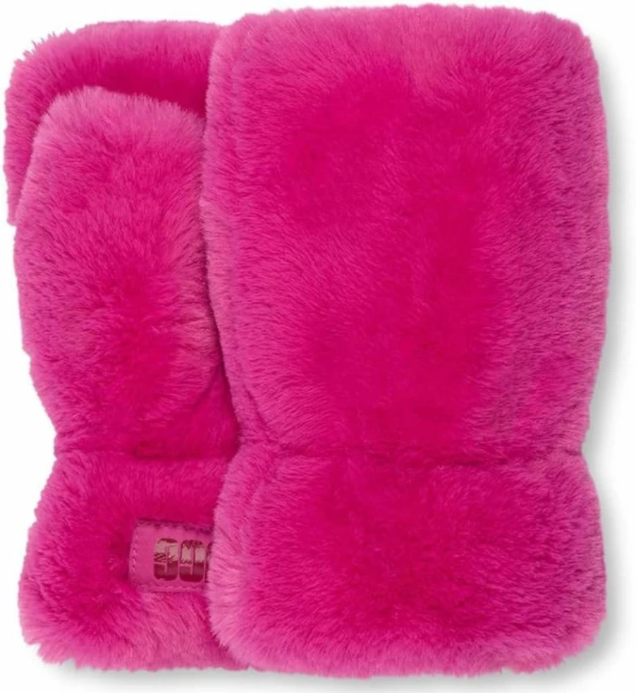 UGG Women's Fingerless Gloves with Faux Fur Lining - Soft Microfur Mittens