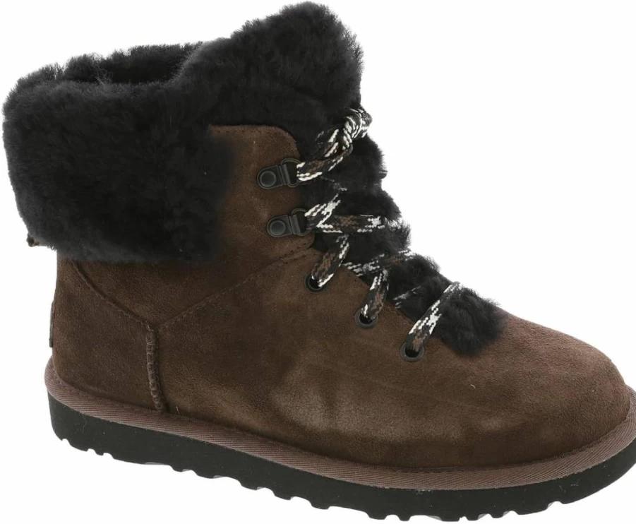 UGG Women's Classic Mini Alpine Lace Boots - Waterproof Winter Snow Boots with Comfortable Fit