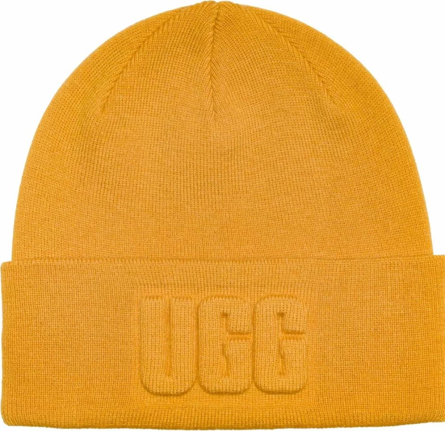 UGG Men's Wheatfield 3D Logo Beanie Hat - One Size, Winter Knit Skull Cap