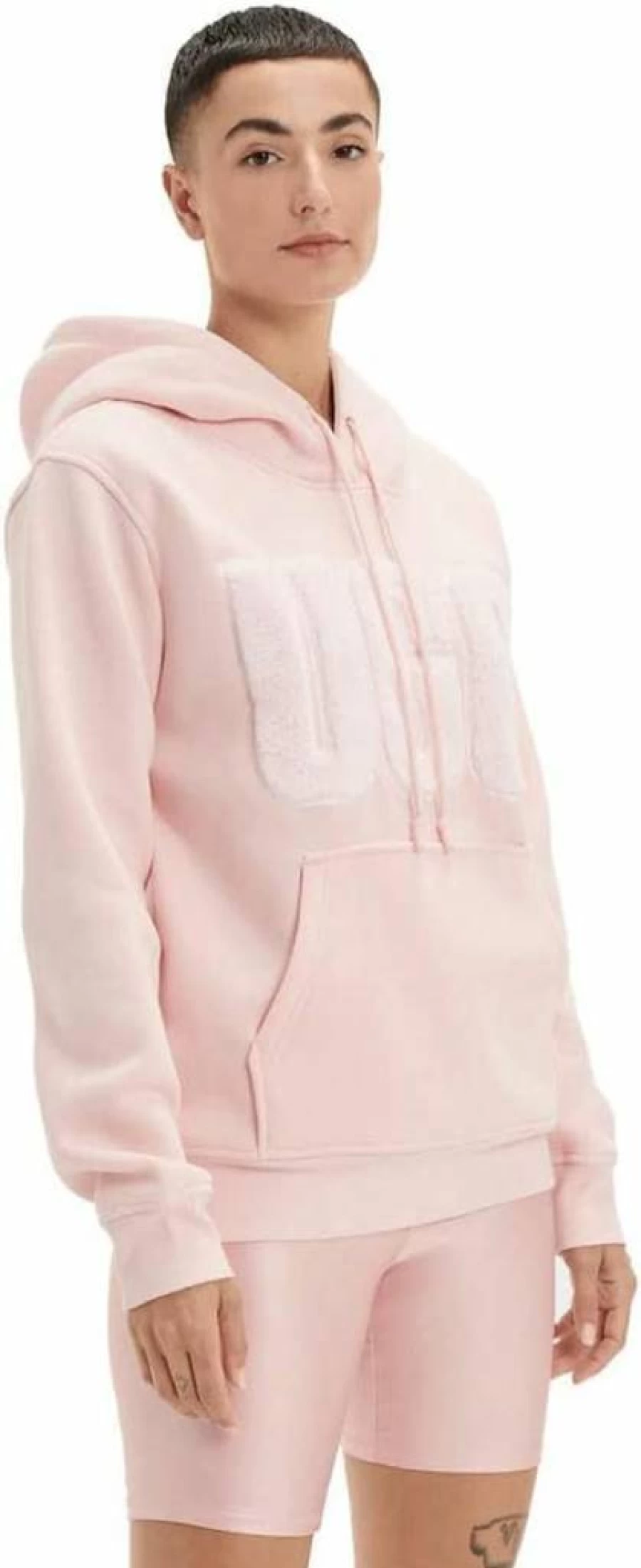 UGG Women's Rey Fuzzy Hoodie with Logo - Cozy Pullover Sweatshirt