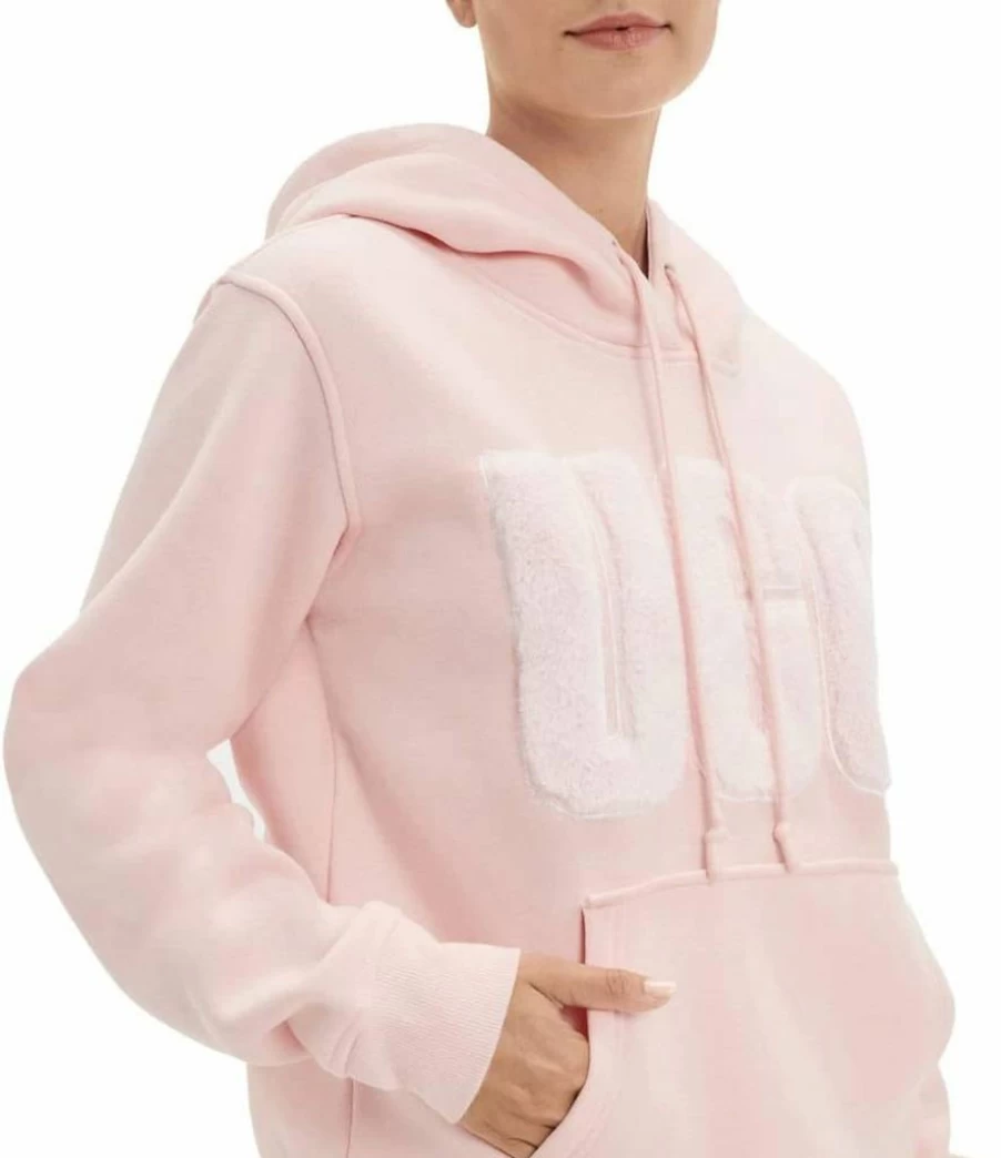 UGG Women's Rey Fuzzy Hoodie with Logo - Cozy Pullover Sweatshirt