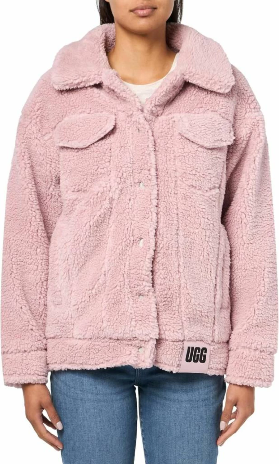 UGG Frankie Women's Sherpa Lined Denim Jacket - Cozy Fleece Trucker Style