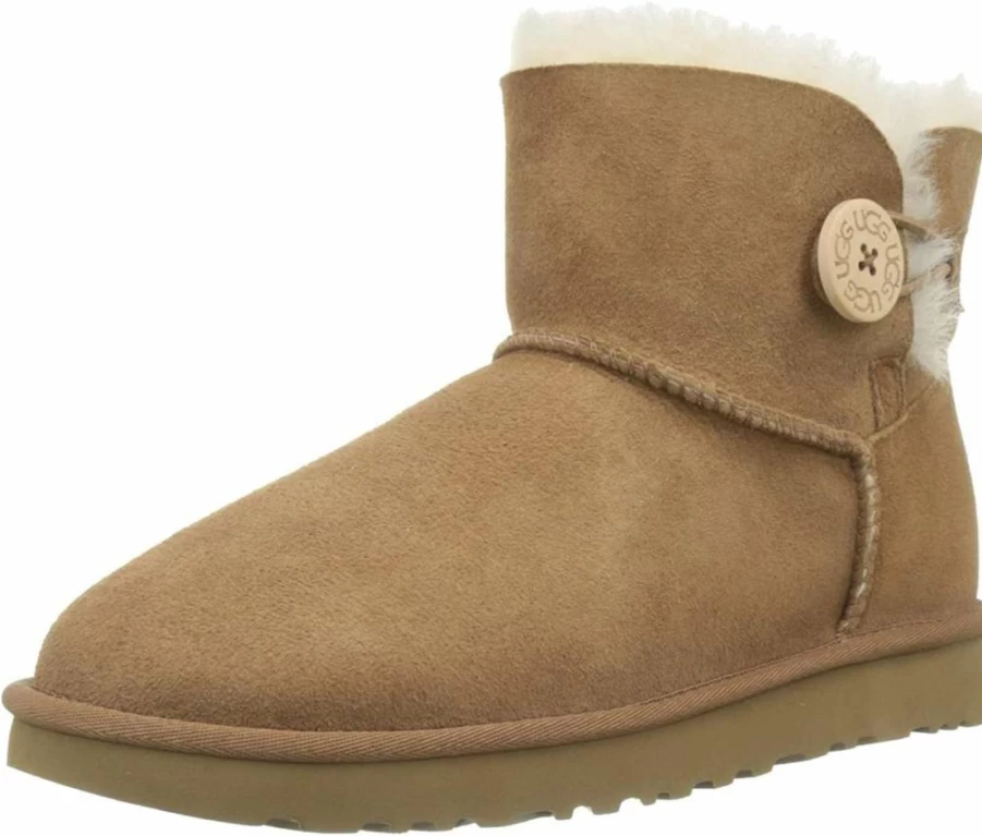 UGG Women's Mini Bailey Button II Boots | Classic Winter Shearling Boots for Women