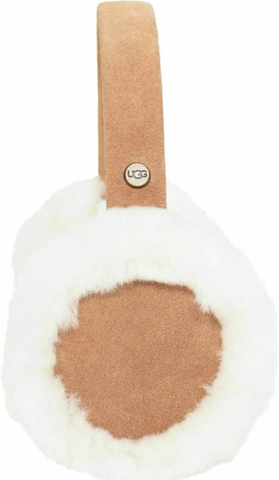 UGG Kids' Classic Chestnut Earmuffs - Genuine Leather & Shearling Sheepskin Winter Accessory, One Size, Cozy Polyester Fill