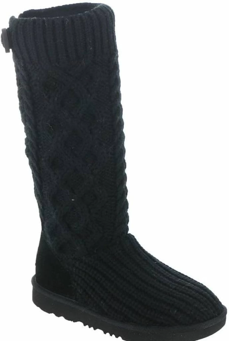 UGG Kids' Classic Cardi Cable Knit Boots - Cozy Winter Booties for Girls & Boys