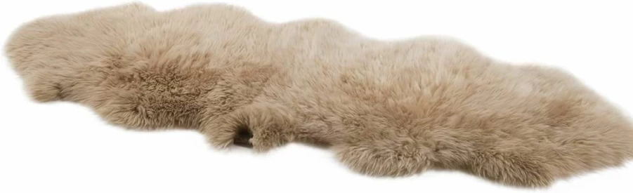 UGG Sheepskin Area Rug 36" x 24" Natural Sand Color Plush Faux Fur Rug for Living Room or Bedroom
