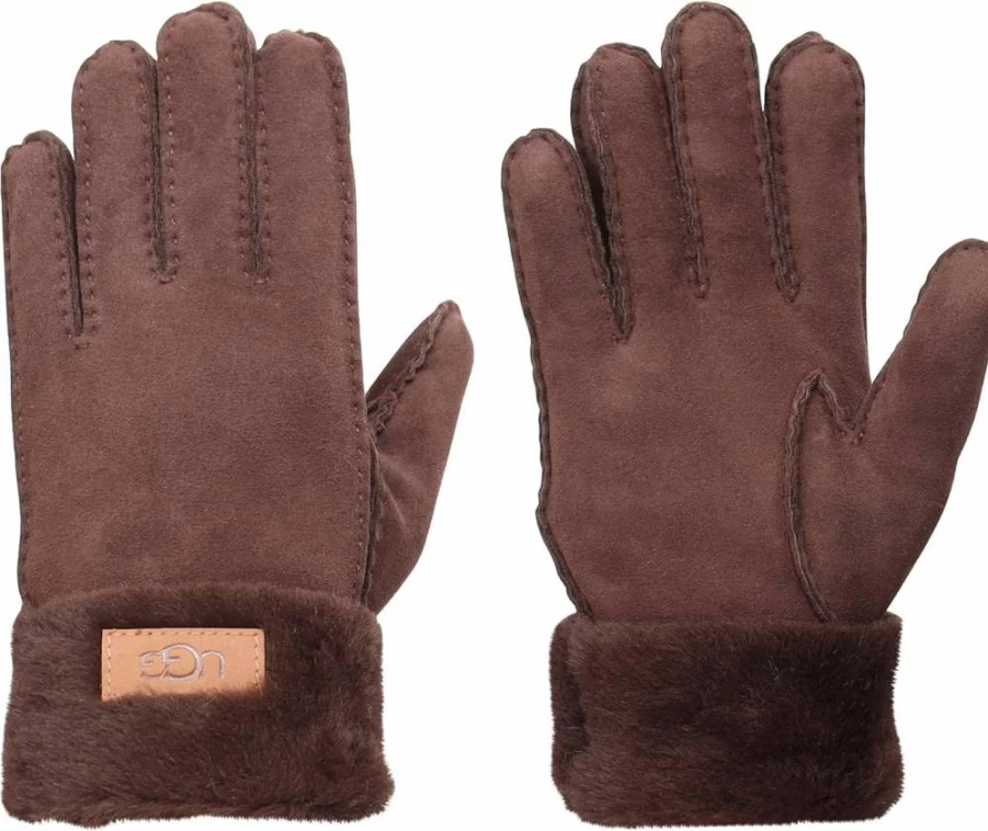 UGG Women's Water-Resistant Sheepskin Turn Cuff Gloves for Warmth and Style