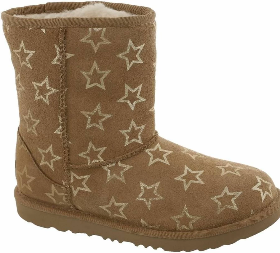 UGG Kids K Classic II Iridescent Stars Snow Boots | Unisex Children's Winter Fashion Boots