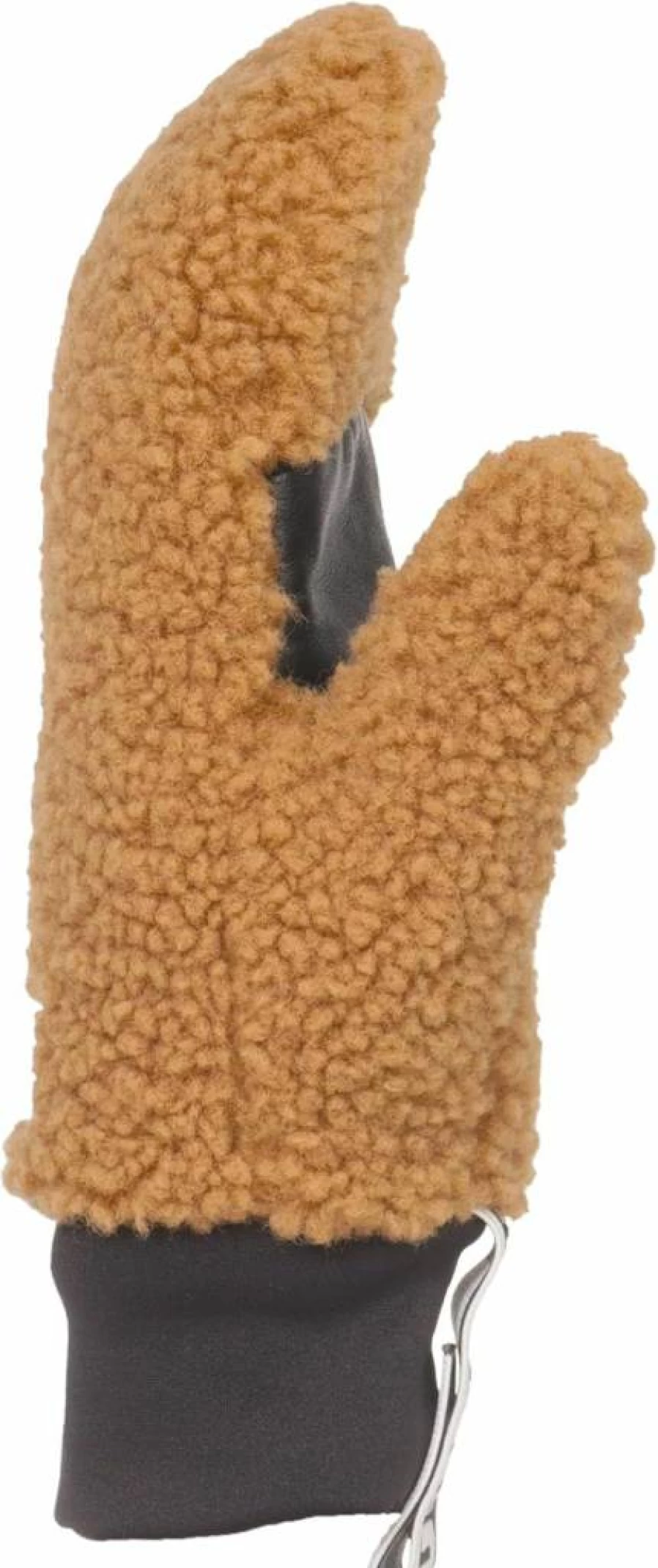 UGG Women's UGGfluff Logo Tape Mittens - Soft Polyester Gloves with Leather Palm Patch for Warmth and Style