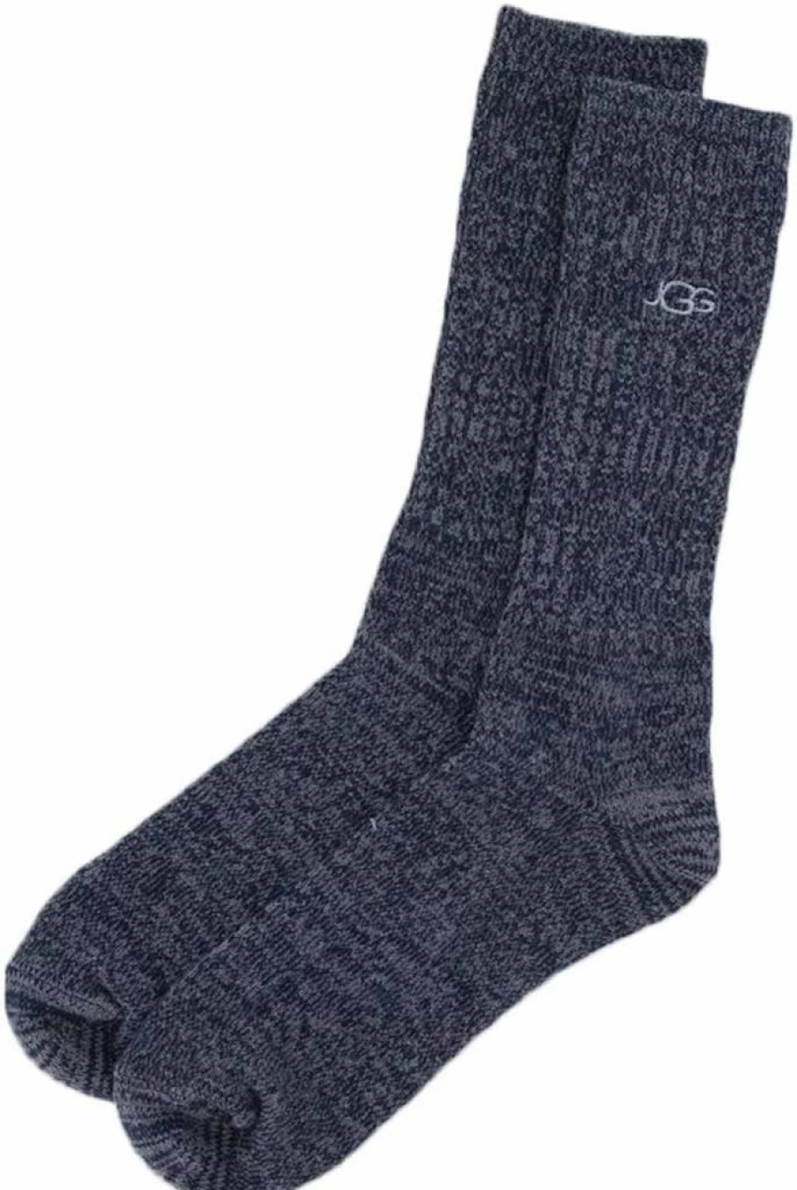 UGG Men's Trey Rib Knit Slouchy Crew Socks - Comfortable Casual Boot Socks