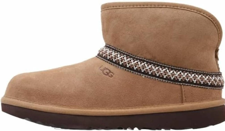 UGG Kids K Classic Mini Crescent Winter Boots for Boys and Girls