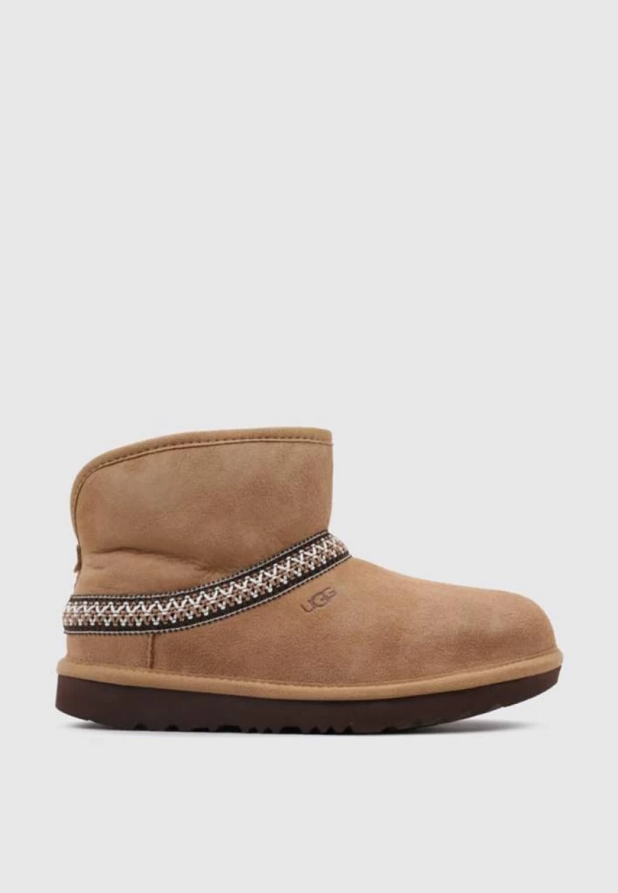 UGG Kids K Classic Mini Crescent Winter Boots for Boys and Girls