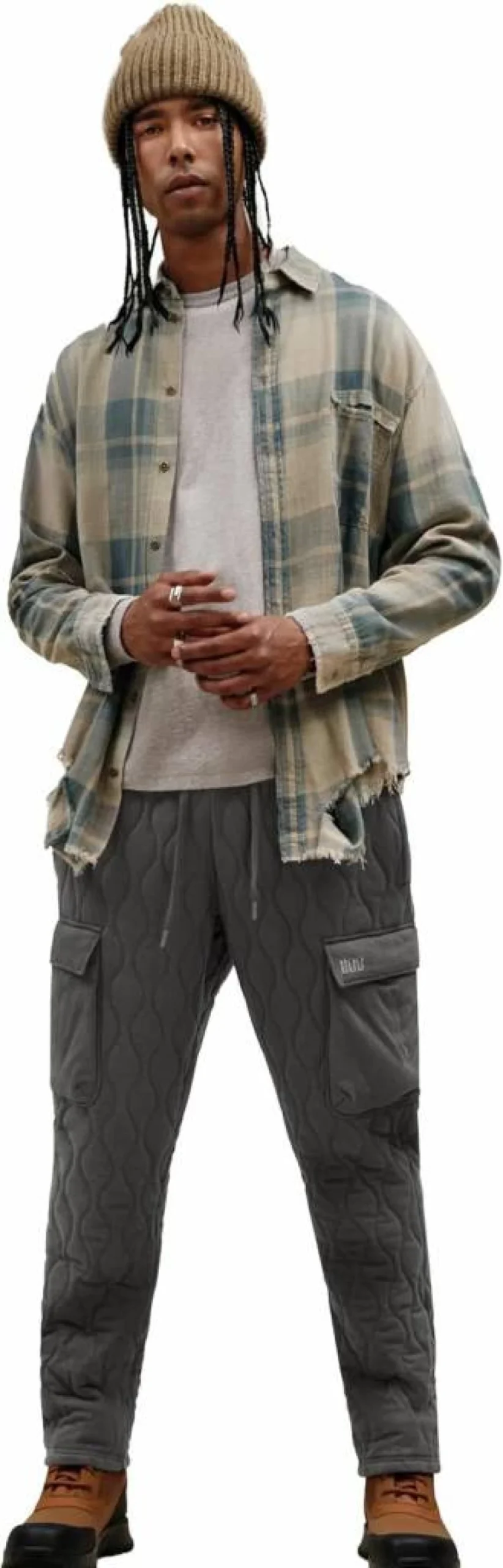 UGG Men's Rinnick Quilted Pants - Winter Warm Fleece-Lined Water-Resistant Casual Trousers