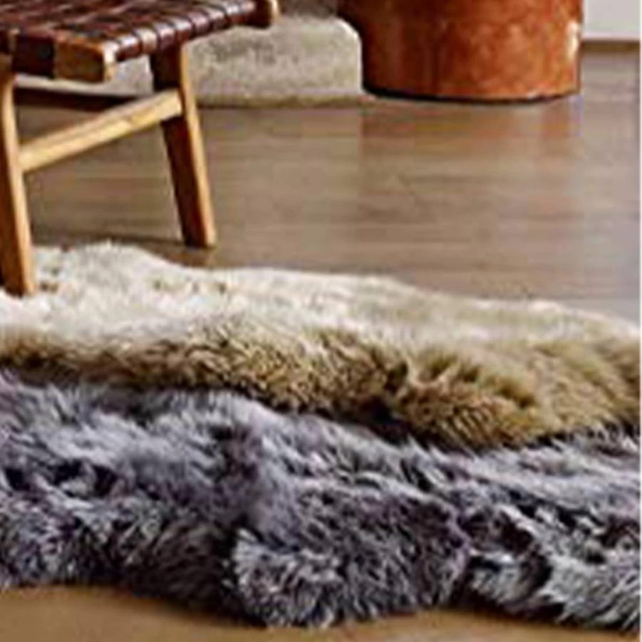 UGG Premium Faux Fur Sheepskin Area Rug, 72x24 Inches, Sand - Luxuriously Soft, Durable, Adds Warmth & Elegance to Any Room