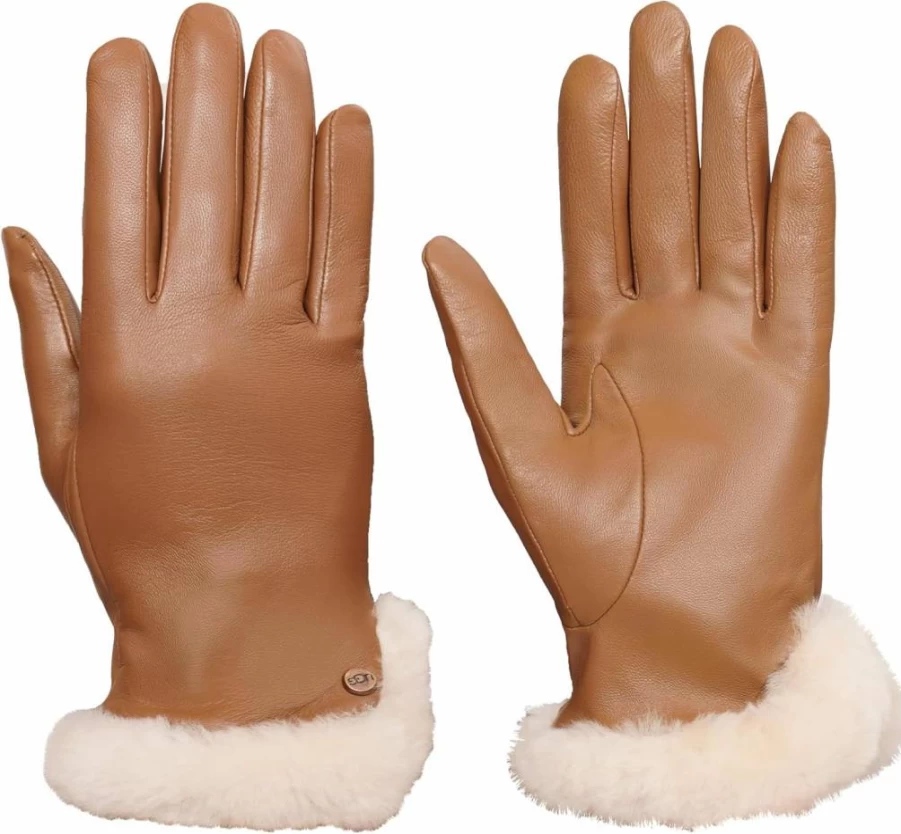 UGG Women's Genuine Sheepskin Leather Vent Gloves for Warmth & Comfort