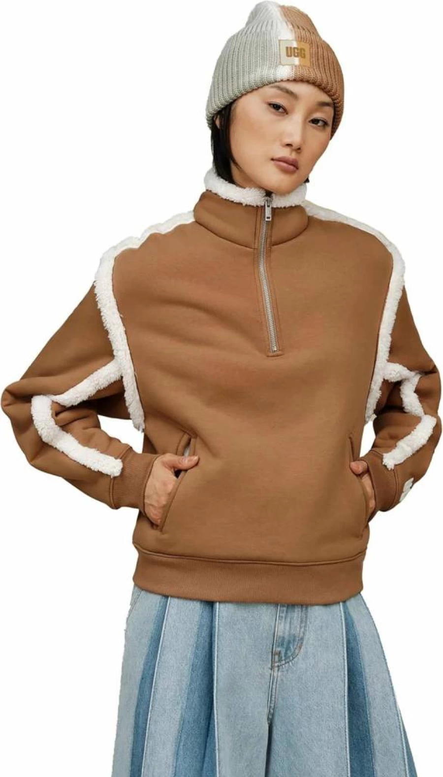UGG Women's Lydi Bonded Fleece Half-Zip Jacket - Cozy Winter Pullover