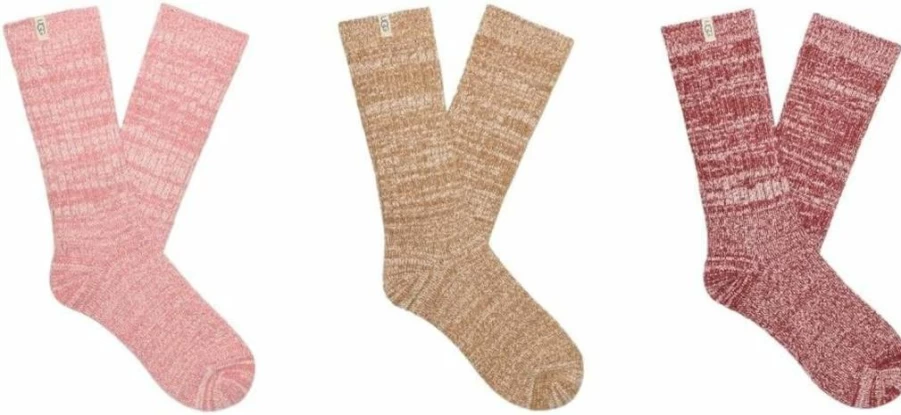 UGG Women's Ribbed Knit Slouchy Crew Socks 3-Pack – Cozy Winter Socks for Women