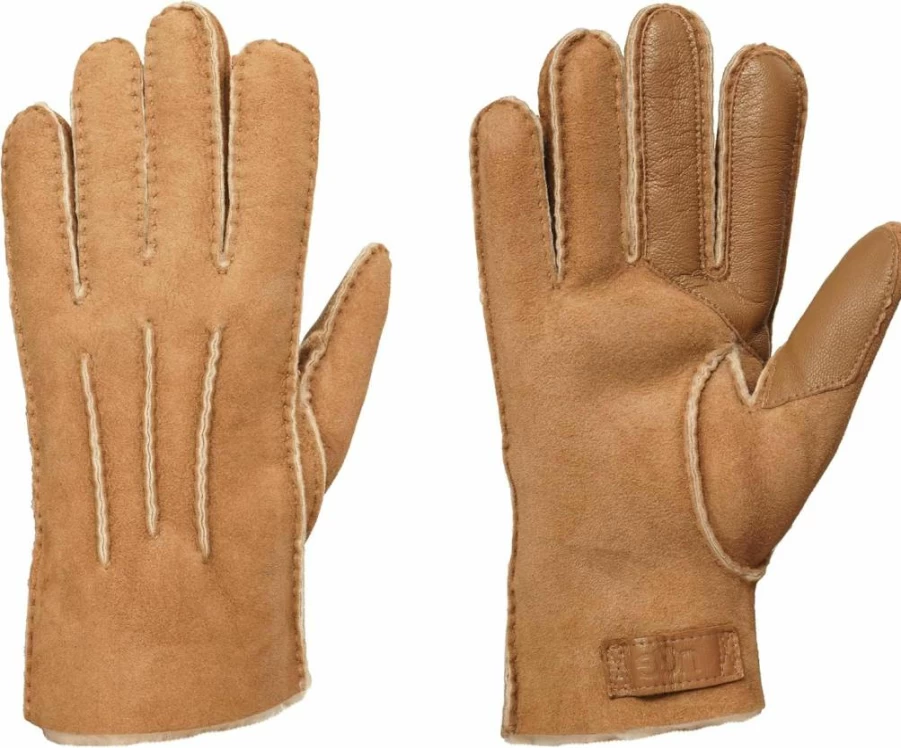 UGG Men's M Contrast Sheepskin Leather Gloves - Winter Warm Touchscreen Gloves