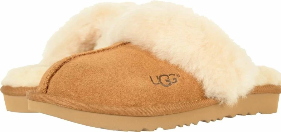 UGG Girls' Classic Fluffy Slippers - Warm & Cozy Indoor Winter Shoes for Kids
