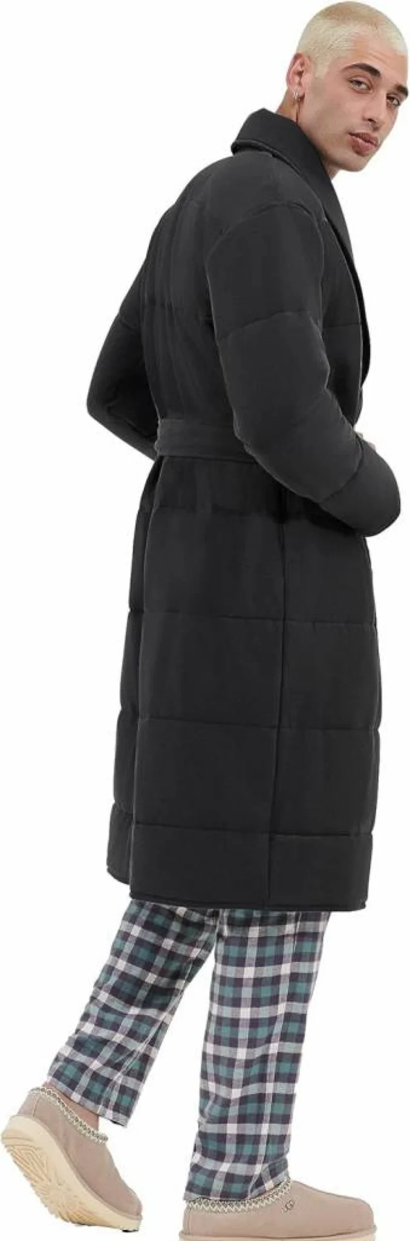 UGG Unisex Quade Quilted Robe - Cozy Plush Fleece Bathrobe for Men & Women