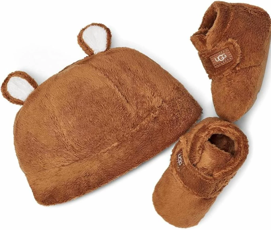 UGG Unisex Baby Bixbee Booties and Beanie Gift Set for Newborns and Infants