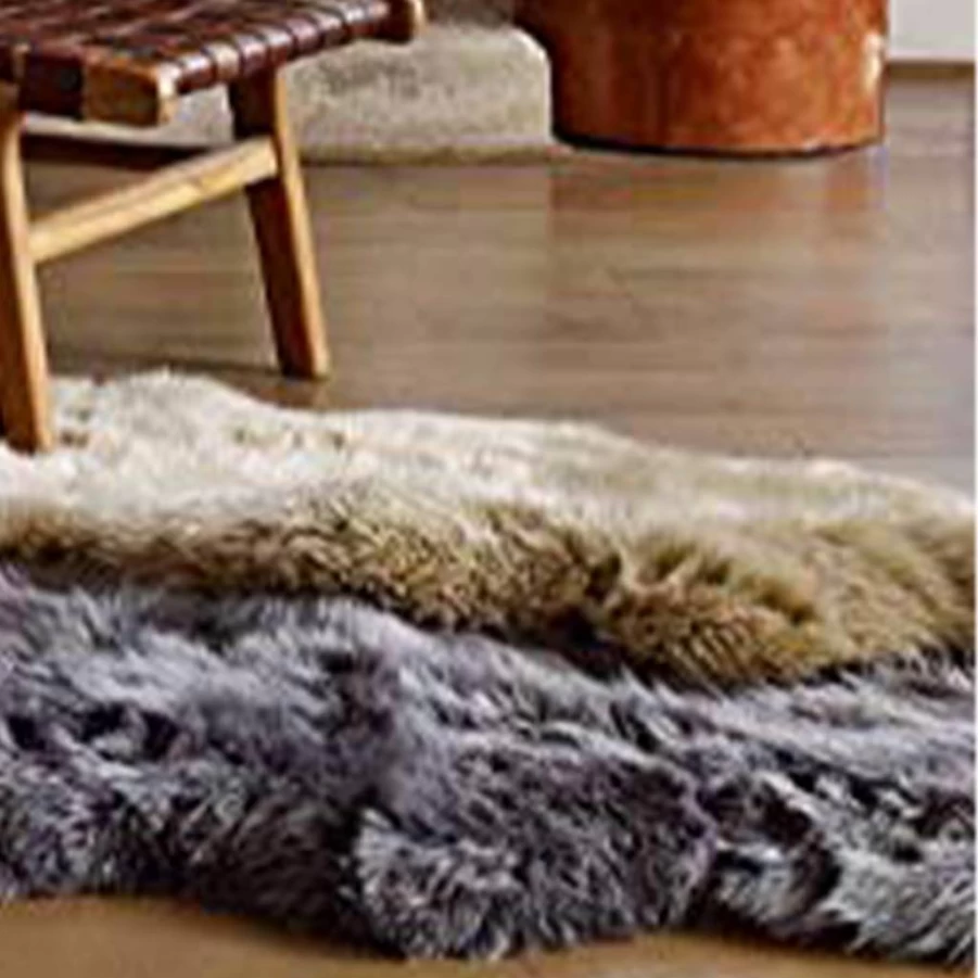 UGG Genuine Sheepskin Area Rug - Luxury New Zealand Wool, Soft Lambskin Throw, 72x24 Inches, Grey, for Bedroom & Living Room