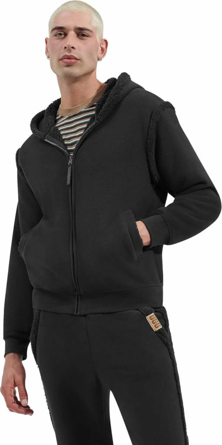UGG Men's Evren Fleece Zip-Up Hoodie - Soft Bonded Sweatshirt for Men