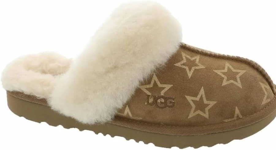 UGG Girls' K Cozy II Iridescent Star Slippers | Shimmering Kids' Indoor Shoes