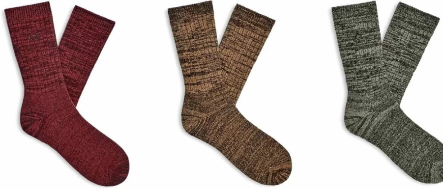 UGG Men's Trey Rib Knit Cozy Socks - 3-Pack Warm Winter Socks for Men