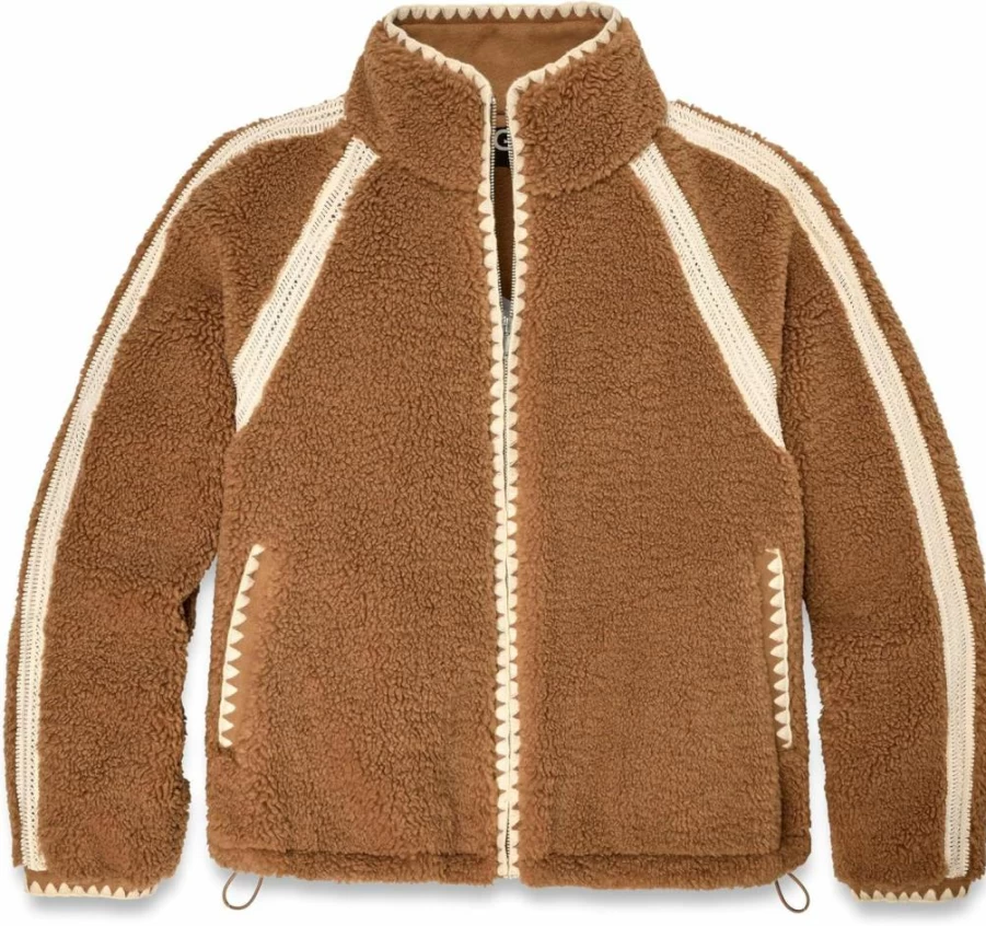 UGG Women's Nikia Crochet UGGFluff Jacket - Cozy Knit Outerwear for Winter