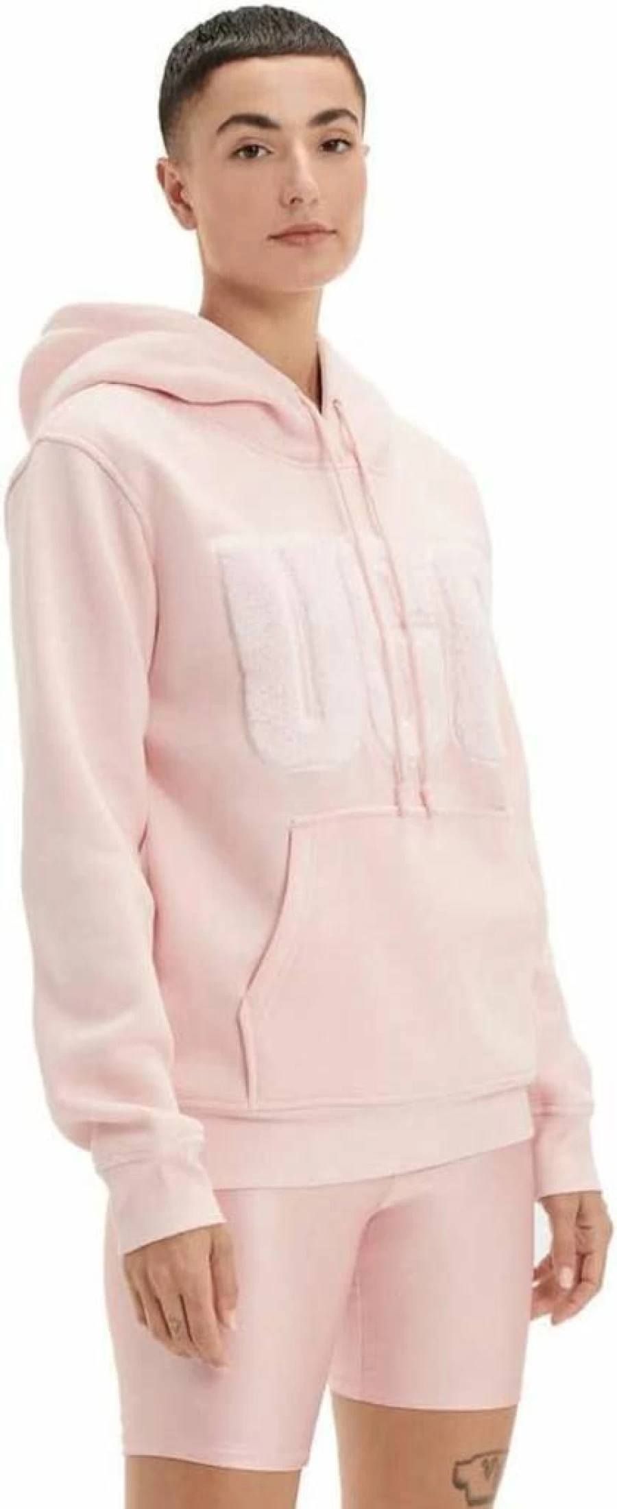 UGG Women's Rey Fuzzy Hoodie with Logo - Cozy Pullover Sweatshirt