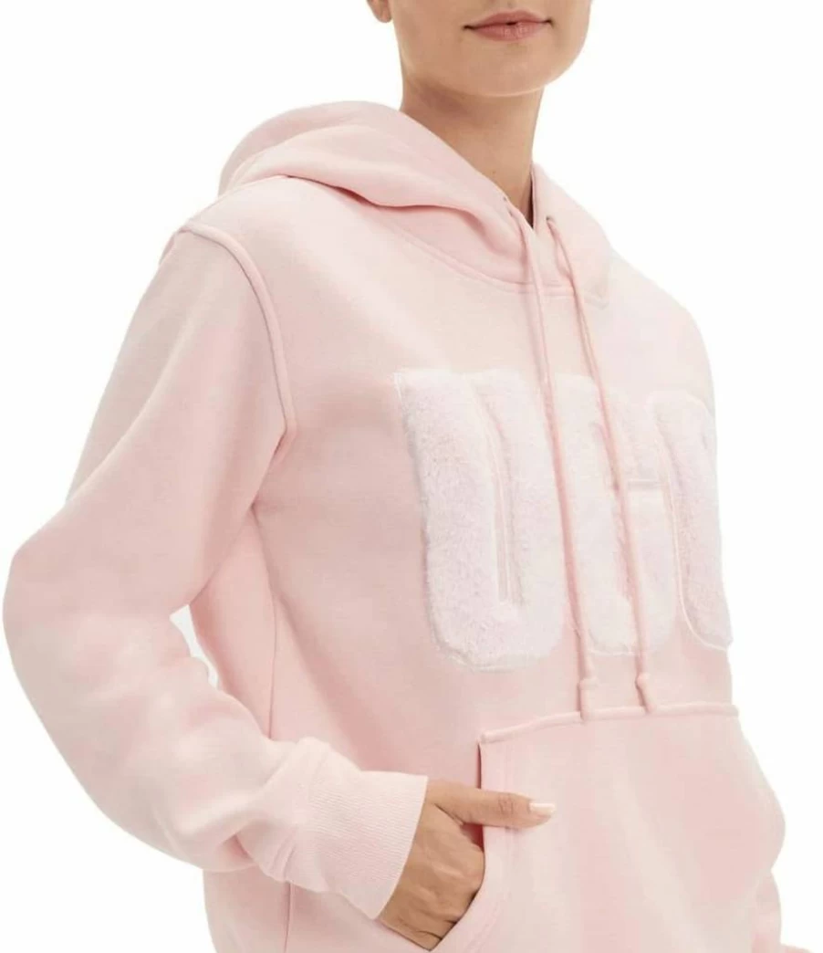 UGG Women's Rey Fuzzy Hoodie with Logo - Cozy Pullover Sweatshirt